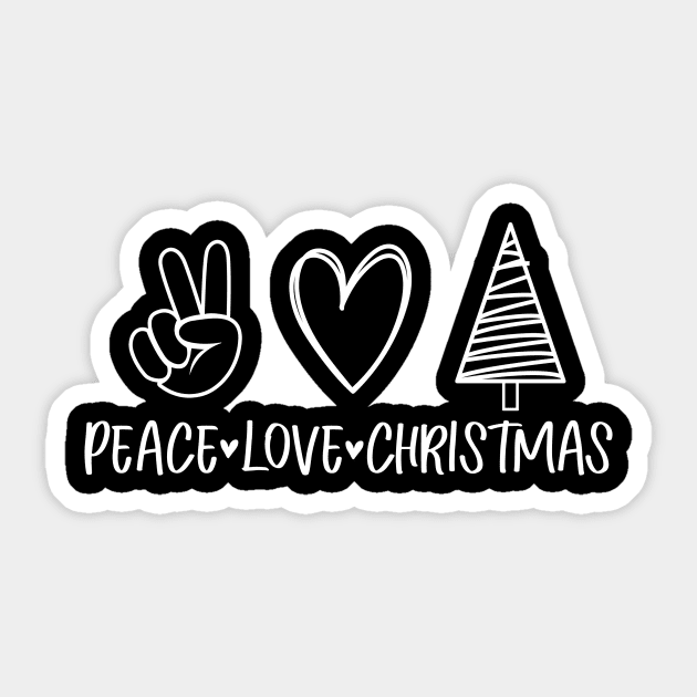 Peace love christmas with heart and christmas tree Sticker by colorbyte